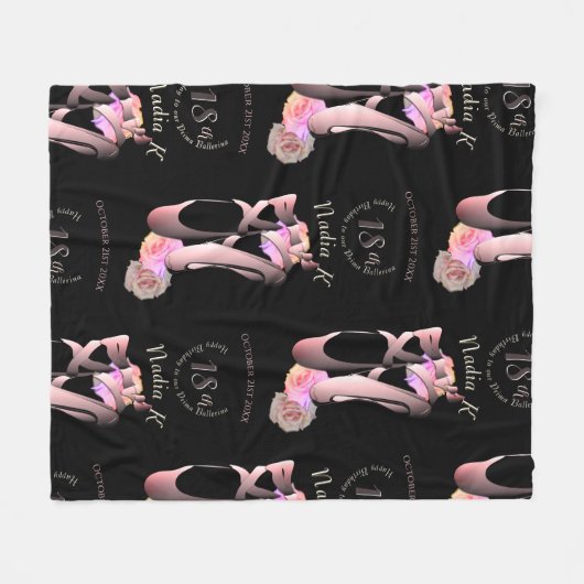 Ballerina Toe Shoes Custom Event Große Geschenktas Fleecedecke (Vorderseite (Horizontal))
