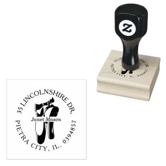 Ballerina Toe Shoes Rücksendeadresse Cinzel Gummistempel (Stempel)