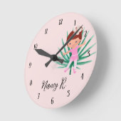 Ballerina Tropical Ballet Runde Wanduhr (Winkel)