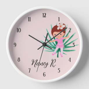 Ballerina Tropischer Ballett Rosa Uhr