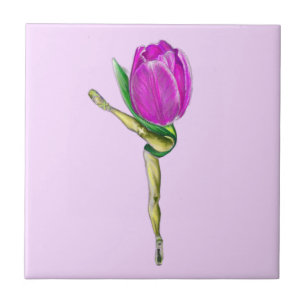 Ballerina Tulip Ballet Dancer Keramik Tile Fliese