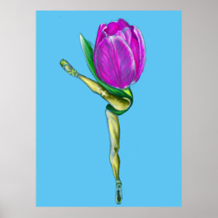 Ballerina Tulip Ballett Tanzposter - Malerei Poster