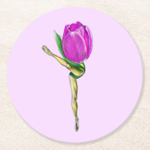 Ballerina Tulip Balletttänzerpapier Untersetzer