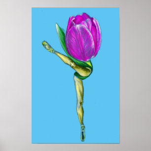 Ballerina Tulpe Ballett Tanz Poster -  Malerei