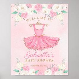 Ballerina Tutu Baby Dusche Begrüßungszeichen Poster