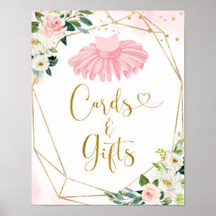 Ballerina Tutu Baby Duschkarten und Geschenkgutsch Poster
