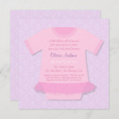 Ballerina Tutu Baby Girl Dusche Einladungen (Vorne/Hinten)