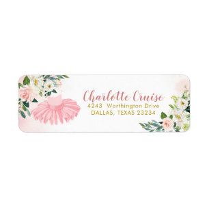 Ballerina Tutu Babydusche - Adressetikett