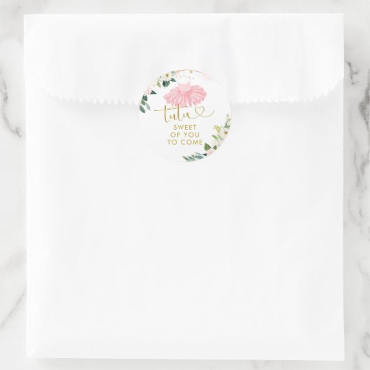 Ballerina Tutu Babydusche Danke Sticker (Tasche)