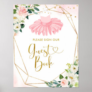 Ballerina Tutu Babydusche Gästebuchsignatur Poster