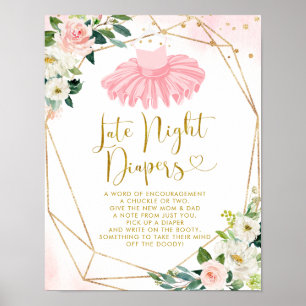 Ballerina Tutu Babydusche Spätnachtswascher Poster