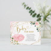 Ballerina Tutu Bücher für Baby-Dusche Einladungspostkarte (Stehend Vorderseite)