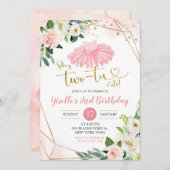 Ballerina Tutu Girl Zum zweiten Geburtstag Einladu Einladung (Vorne/Hinten)