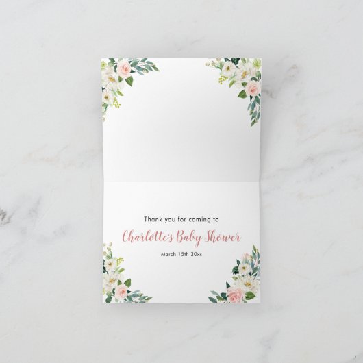 Ballerina Tutu Kinderdusche Danke für Ihre Faltkar (Innenseite)