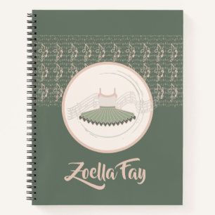 Ballerina Tutu Kleid mit Musiknoten Notizblock