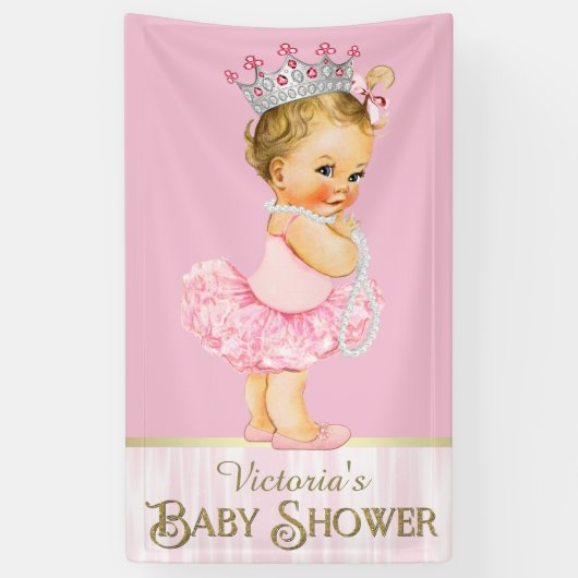 Ballerina Tutu Pearl Baby Shower Banner (Vertikal)