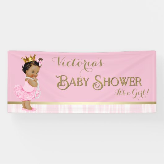 Ballerina Tutu Pearl Baby Shower Banner (Horizontal)