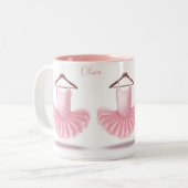 Ballerina Tutu Pink Hübscher Ballettname Zweifarbige Tasse (Vorderseite Links)