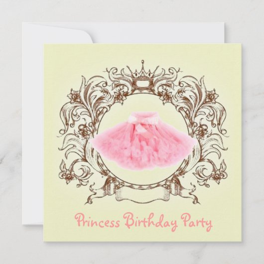 Ballerina Tutu Princess Birthday Party Einladung (Vorderseite)