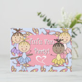 Ballerina Tutu Spaß Geburtstagseinladung Einladung (Stehend Vorderseite)