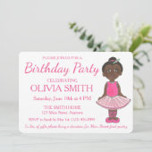 Ballerina Tutu Tanz Geburtstagsparty Einladung (Stehend Vorderseite)