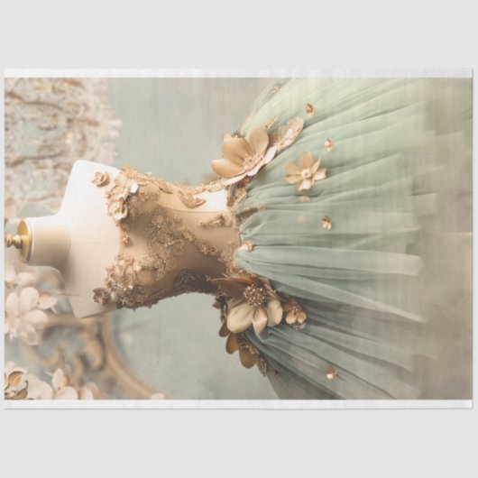 Ballerina Tutu, Traumkleid, Vintages Mannequin Seidenpapier (Vorderseite)