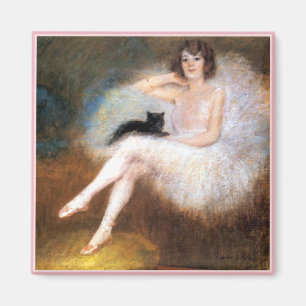 Ballerina u. schwarze Katze Magnet