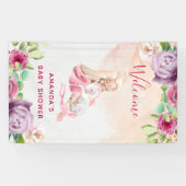 Ballerina und Baby Unicorn und Blume Banner (Horizontal)