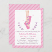 Ballerina und Ballettschuhe Geburtstagsparty Girl Einladung (Vorne/Hinten)