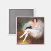 Ballerina und Black Cat Magnet (Vorderseite/Rückseite)