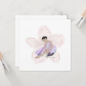 Ballerina und Blume Karte (Vorderseite/Rückseite Beispiel)