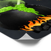 Ballerina und Cauldron Ballett Halloween Vollmond Poster (Ecke)