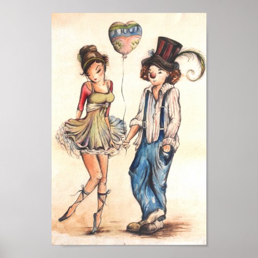 Ballerina und Clown Poster (Vorne)