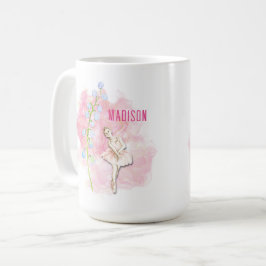 Ballerina und Lily of the Valley Floral on Pink Kaffeetasse