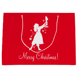 Ballerina und Nussknacker am Weihnachten Große Geschenktüte