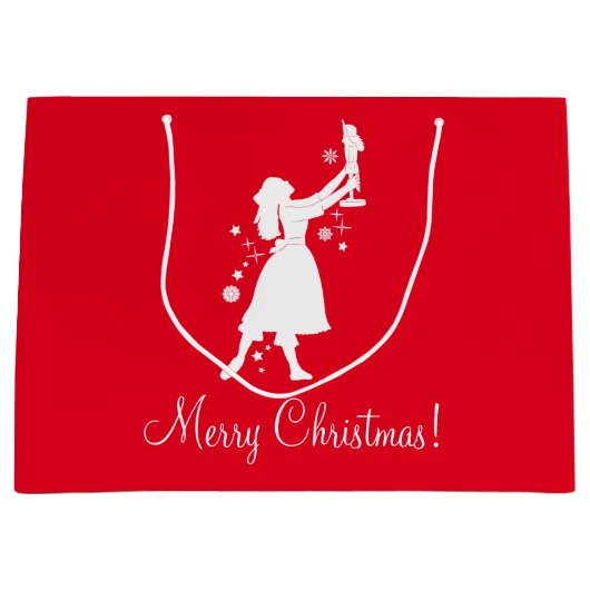Ballerina und Nussknacker am Weihnachten Große Geschenktüte (Vorderseite)