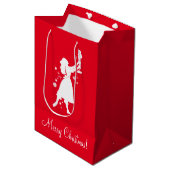 Ballerina und Nussknacker am Weihnachten Mittlere Geschenktüte (Vorderseite Schrägansicht)