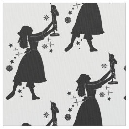 Ballerina und Nussknacker am Weihnachten Stoff