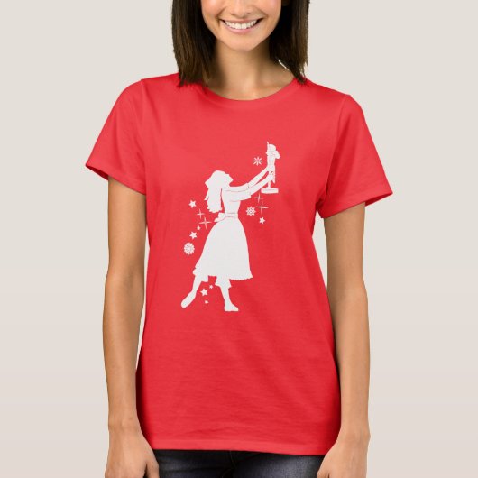 Ballerina und Nussknacker am Weihnachten T-Shirt (Vorderseite)