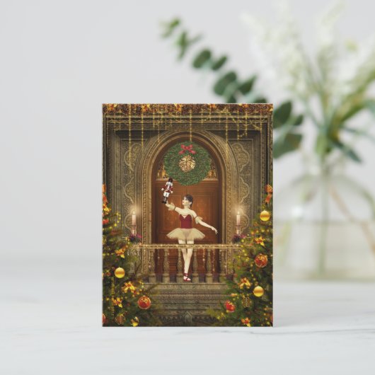 Ballerina und Nutcracker Digitale Postkarte (Stehend Vorderseite)