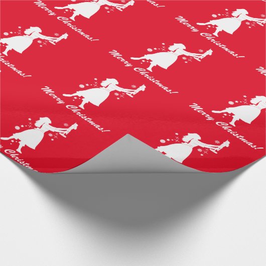 Ballerina und Nutcracker Frohe Weihnachten Geschenkpapier (Ecke)