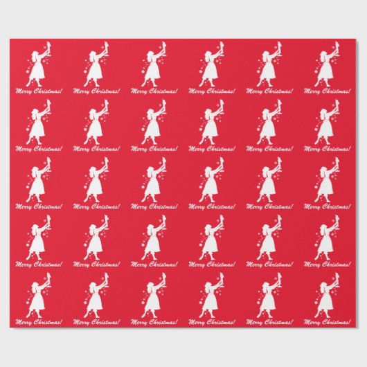 Ballerina und Nutcracker Frohe Weihnachten Geschenkpapier (Flach)