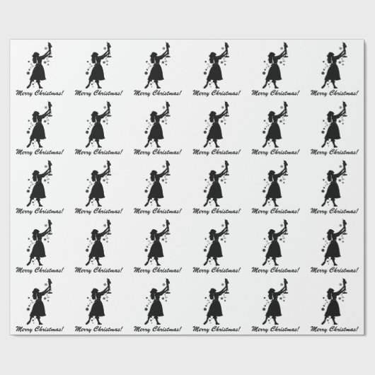 Ballerina und Nutcracker Frohe Weihnachtswrapping  Geschenkpapier (Flach)