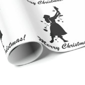 Ballerina und Nutcracker Frohe Weihnachtswrapping  Geschenkpapier (Rolleneckpunkt)