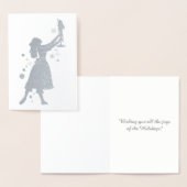 Ballerina und Nutcracker tanzen im Schnee Folienkarte (Anzeige)