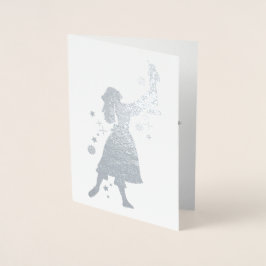 Ballerina und Nutcracker tanzen im Schnee Folienkarte