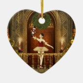 Ballerina und Nutcracker Weihnachtsgebäck Keramikornament (Vorne)