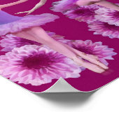 Ballerina und rosa Mums Poster (Ecke)