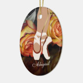 Ballerina und Rose En Pointe Ballet Keramik Ornament (Links)