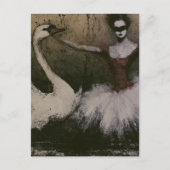 Ballerina und Schwan  Postkarte (Vorderseite)